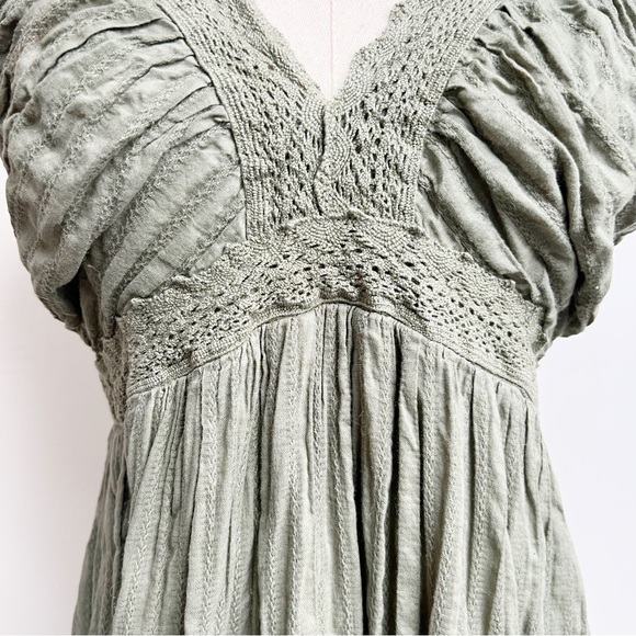 Vintage 90s Green Embroidered Sun Dress size 6 small - Picture 8 of 9